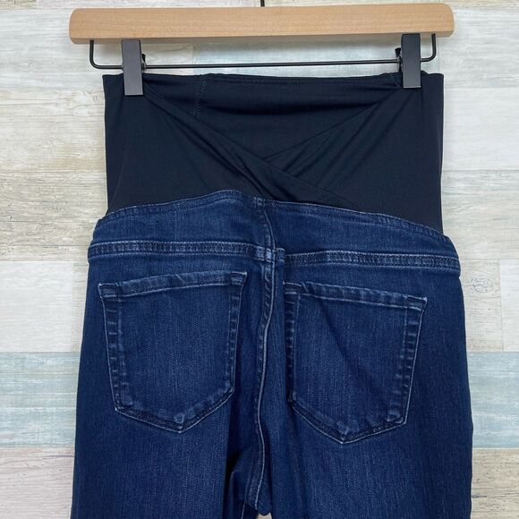 Isabel Maternity Skinny Jeans Blue Dark Wash Belly Panel Stretch Womens 2 26R - Picture 4 of 6